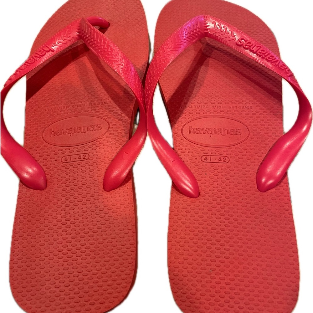 Havaianas Red Flip flops Men’s 9/10, Wms 11/12 - Picture 2 of 3